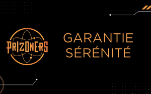 Logo Prizoners avec le texte Garantie Sérénité sur fond noir